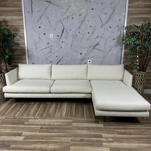 All Modern White Boucle Sectional